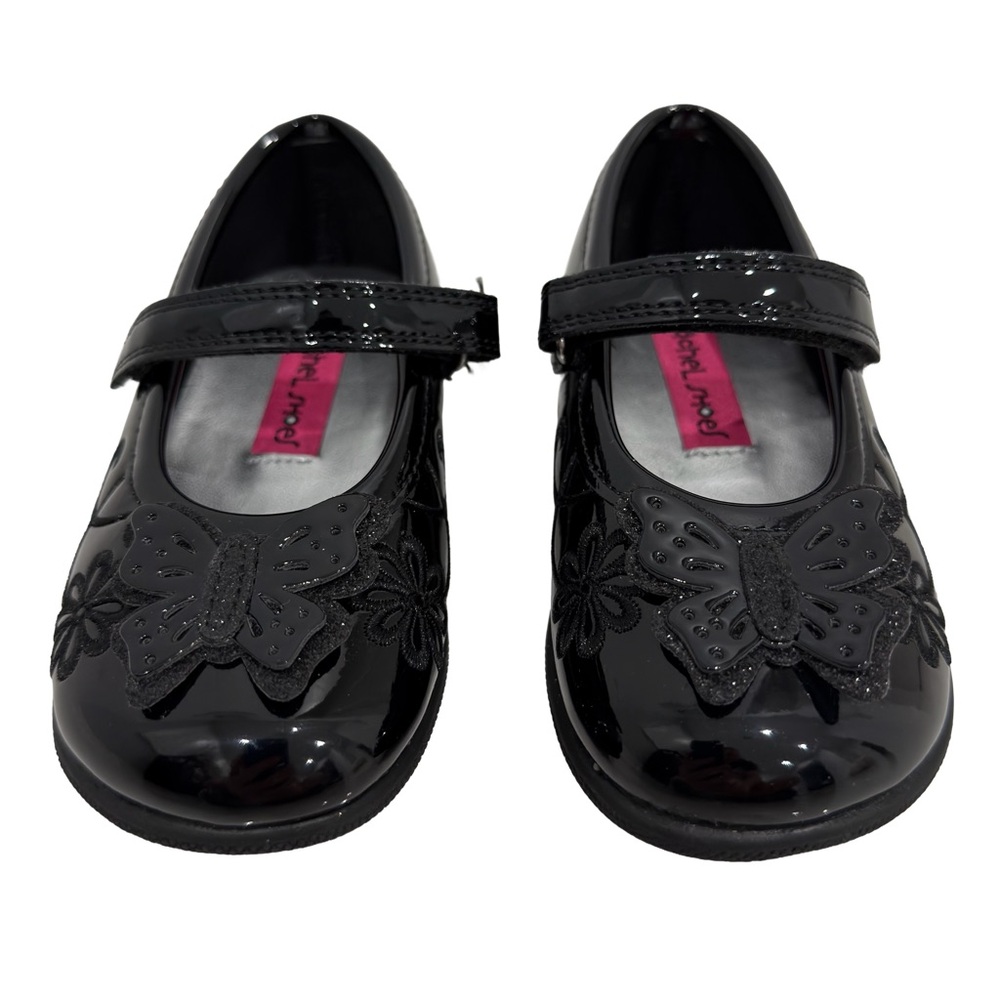 Rachel girl shoes black with butterflies